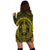 Hawaiian Kakau Honu Arc Polynesian Yellow Hoodie Dress - AH - Polynesian Pride