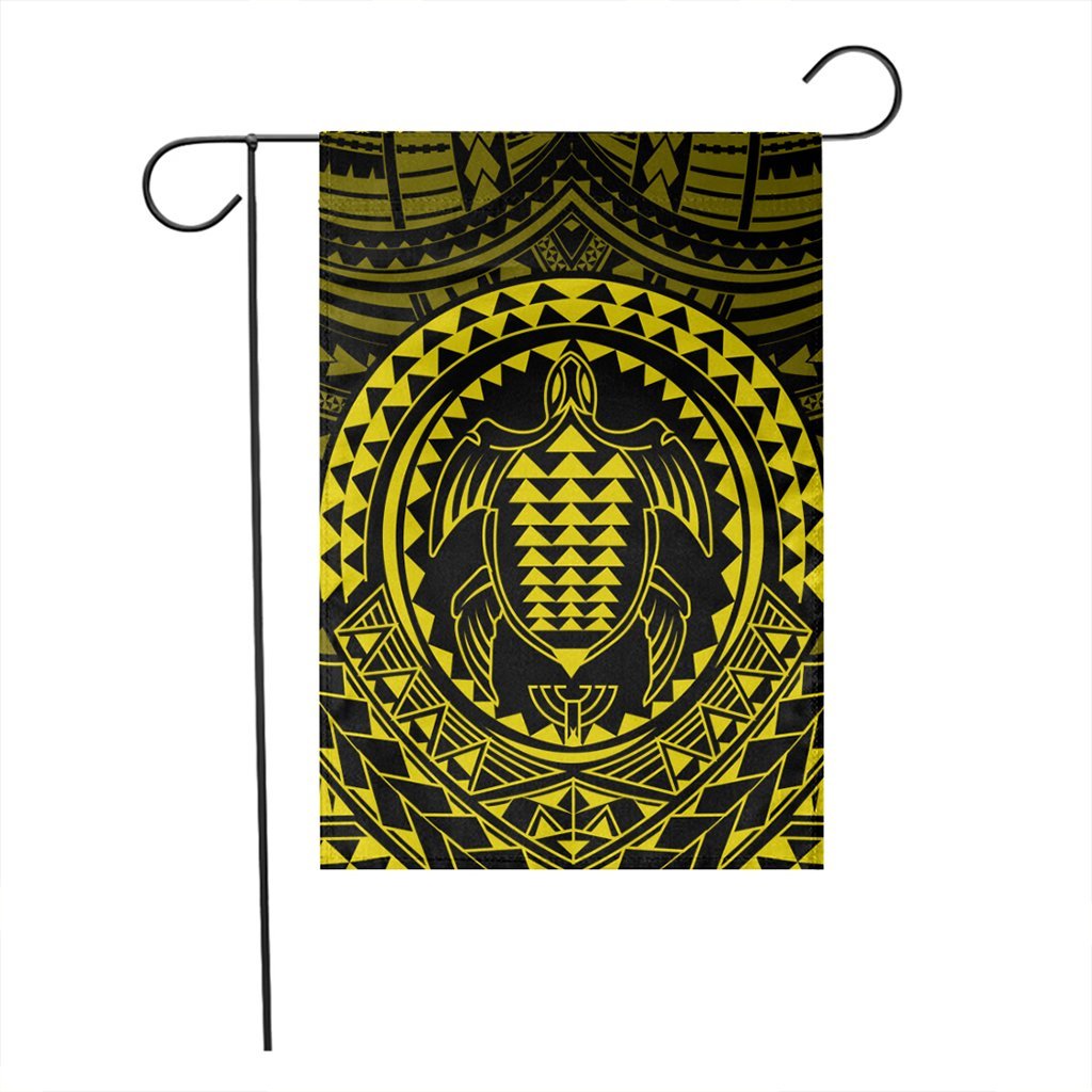 Hawaiian Kakau Honu Arc Polynesian Yellow Flag - AH - Polynesian Pride