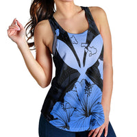Hawaiian Kanaka Racerback Tank Hibiscus Polynesian Love - Blue - AH - Polynesian Pride