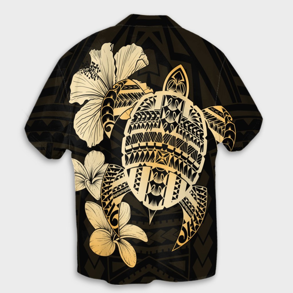Hawaiian Kanaka Hibiscus Plumeria Mix Polynesian Turtle Hawaiian Shirt - AH - Polynesian Pride