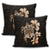 Hawaiian Kanaka Hibiscus Plumeria Mix Polynesian Turtle Pillow Covers - Orange - AH - Polynesian Pride