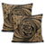 Hawaiian Kanaka Honu Hibiscus Tornando Polynesian Gold Pillow Covers - AH - Polynesian Pride