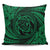 Hawaiian Kanaka Honu Hibiscus Tornando Polynesian Green Pillow Covers - AH Pillow Covers Black - Polynesian Pride