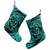 Hawaiian Kanaka Honu Hibiscus Tornando Polynesian Turquoise Christmas Stocking - AH - Polynesian Pride