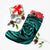 Hawaiian Kanaka Honu Hibiscus Tornando Polynesian Turquoise Christmas Stocking - AH - Polynesian Pride