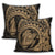 Hawaiian Kanaka Honu Map Hibiscus Globular Polynesian Gold Pillow Covers - AH - Polynesian Pride