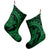 Hawaiian Kanaka Honu Map Hibiscus Globular Polynesian Green Christmas Stocking - AH - Polynesian Pride