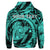 Custom Hawaiian Kanaka Honu Map Hibiscus Globular Polynesian Turquoise Hoodie - Polynesian Pride