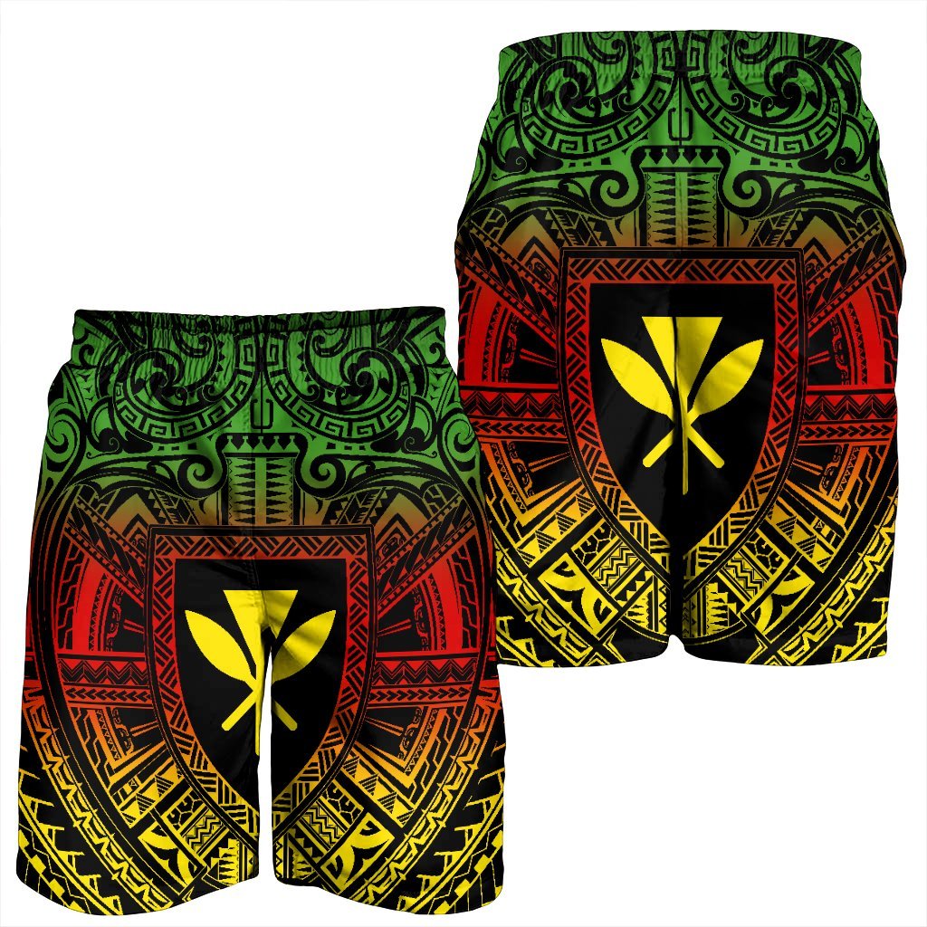 Hawaiian Kanaka Maoli Center Polynesian Men's Shorts - AH - Polynesian Pride