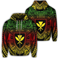 Hawaiian Kanaka Maoli Center Polynesian Zip Hoodie Unisex Art - Polynesian Pride