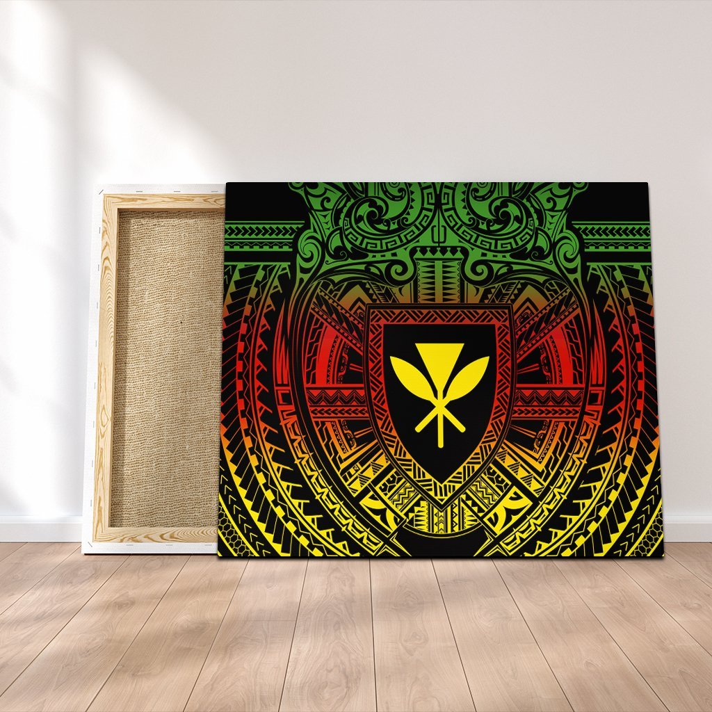 Hawaiian Kanaka Maoli Center Polynesian Canvas - AH Canvas Poly-cotton - Polynesian Pride