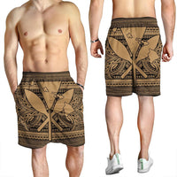 Hawaiian Kanaka Polynesian Tribal Men's Shorts Reggae Color Gold AH - Polynesian Pride