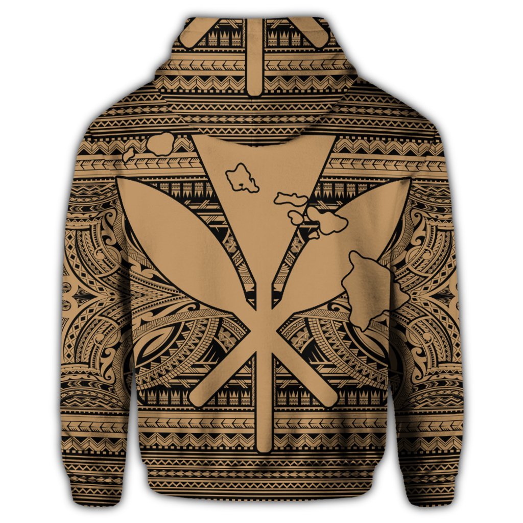 Hawaiian Kanaka Polynesian Hoodie Tribal Reggae Color Gold - Polynesian Pride