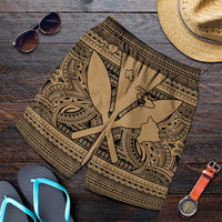 Hawaiian Kanaka Polynesian Tribal Men's Shorts Reggae Color Gold AH Art - Polynesian Pride