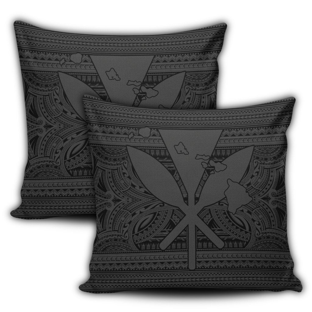 Hawaiian Kanaka Polynesian Tribal Pillow Covers Reggae Color Gray AH - Polynesian Pride