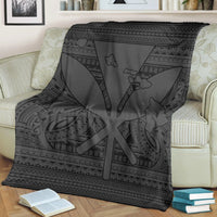 Hawaiian Kanaka Polynesian Tribal Premium Blankets Reggae Color Gray AH - Polynesian Pride