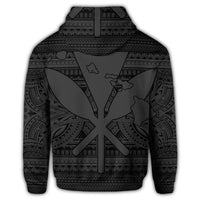 Hawaiian Kanaka Polynesian Tribal Zip Hoodie Reggae Color Gray - Polynesian Pride