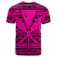 Hawaiian Kanaka Polynesian Tribal T Shirt Reggae Color Pink - Polynesian Pride