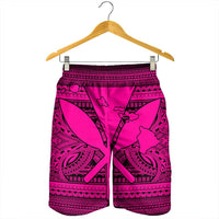 Hawaiian Kanaka Polynesian Tribal Men's Shorts Reggae Color Pink AH - Polynesian Pride
