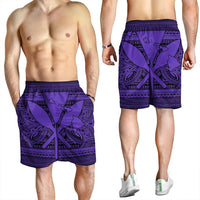 Hawaiian Kanaka Polynesian Tribal Men's Shorts Reggae Color Purple AH - Polynesian Pride