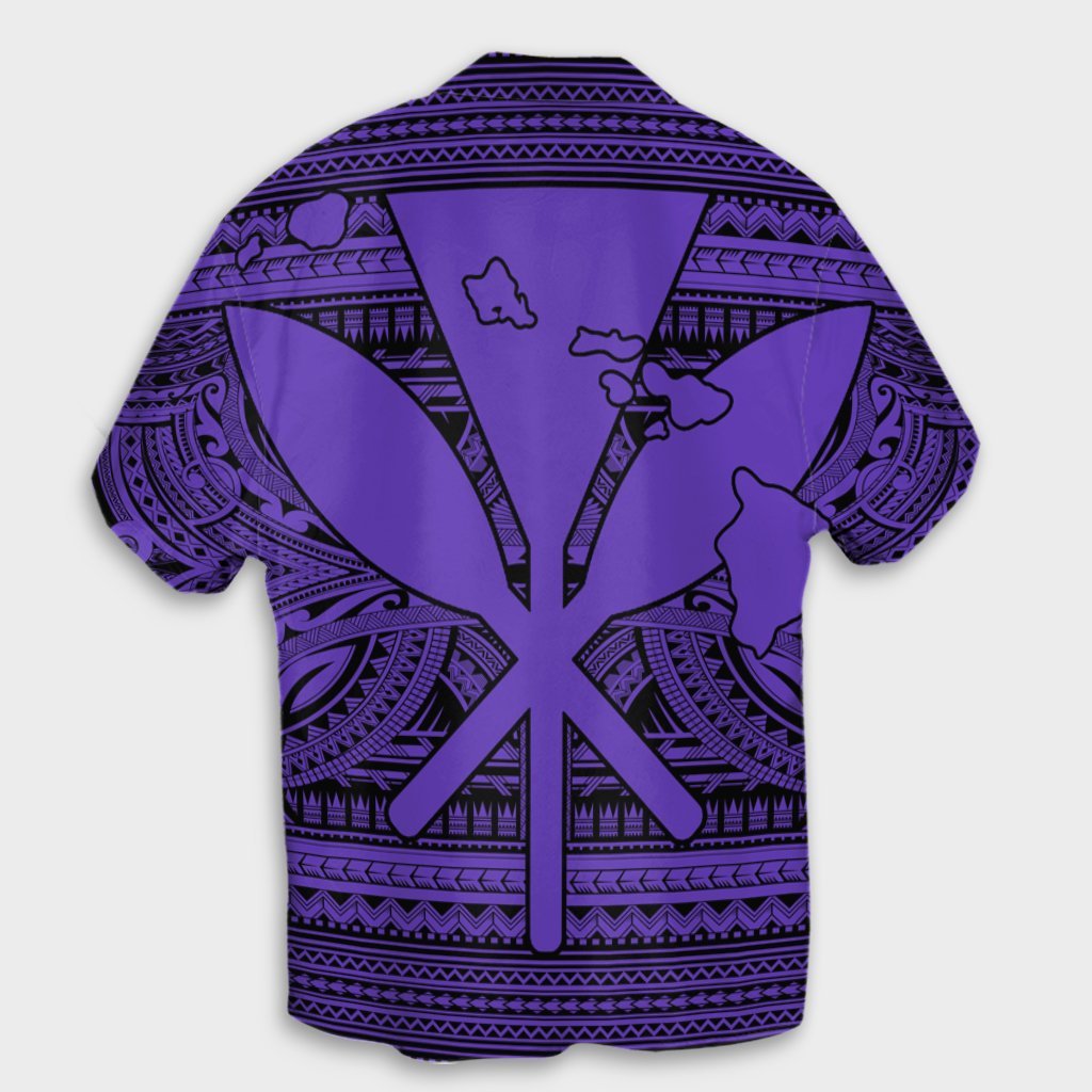 Hawaiian Kanaka Polynesian Tribal Hawaiian Shirt Reggae Color Purple AH - Polynesian Pride
