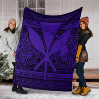 Hawaiian Kanaka Polynesian Tribal Premium Blankets Reggae Color Purple AH - Polynesian Pride