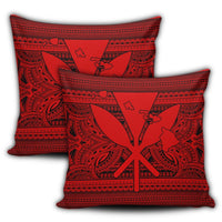 Hawaiian Kanaka Polynesian Tribal Pillow Covers Reggae Color Red AH - Polynesian Pride