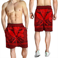 Hawaiian Kanaka Polynesian Tribal Men's Shorts Reggae Color Red AH - Polynesian Pride