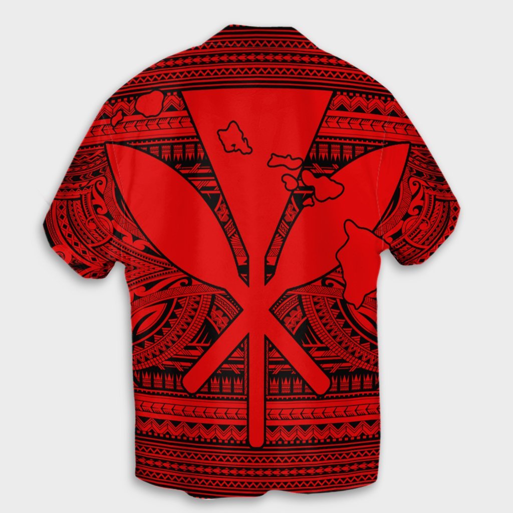 Hawaiian Kanaka Polynesian Tribal Hawaiian Shirt Reggae Color Red AH - Polynesian Pride