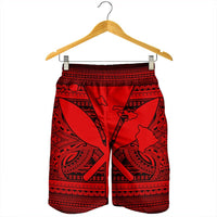 Hawaiian Kanaka Polynesian Tribal Men's Shorts Reggae Color Red AH - Polynesian Pride
