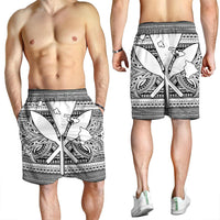 Hawaiian Kanaka Polynesian Tribal Men's Shorts Reggae Color White AH - Polynesian Pride