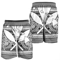 Hawaiian Kanaka Polynesian Tribal Men's Shorts Reggae Color White AH - Polynesian Pride