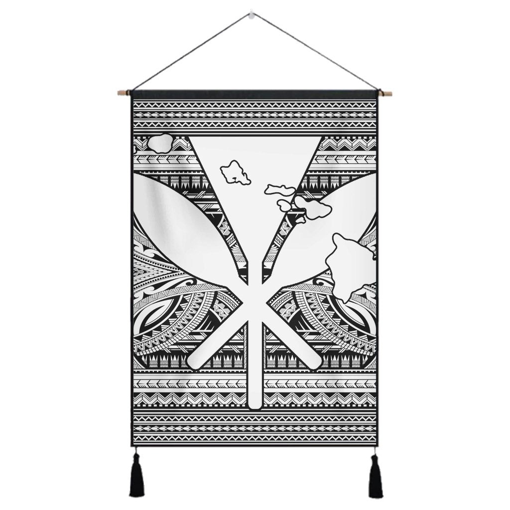 Hawaiian Kanaka Polynesian Tribal Hanging Poster Reggae Color White AH Hanging Poster Cotton And Linen - Polynesian Pride