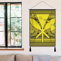 Hawaiian Kanaka Polynesian Tribal Hanging Poster Reggae Color Yellow AH - Polynesian Pride