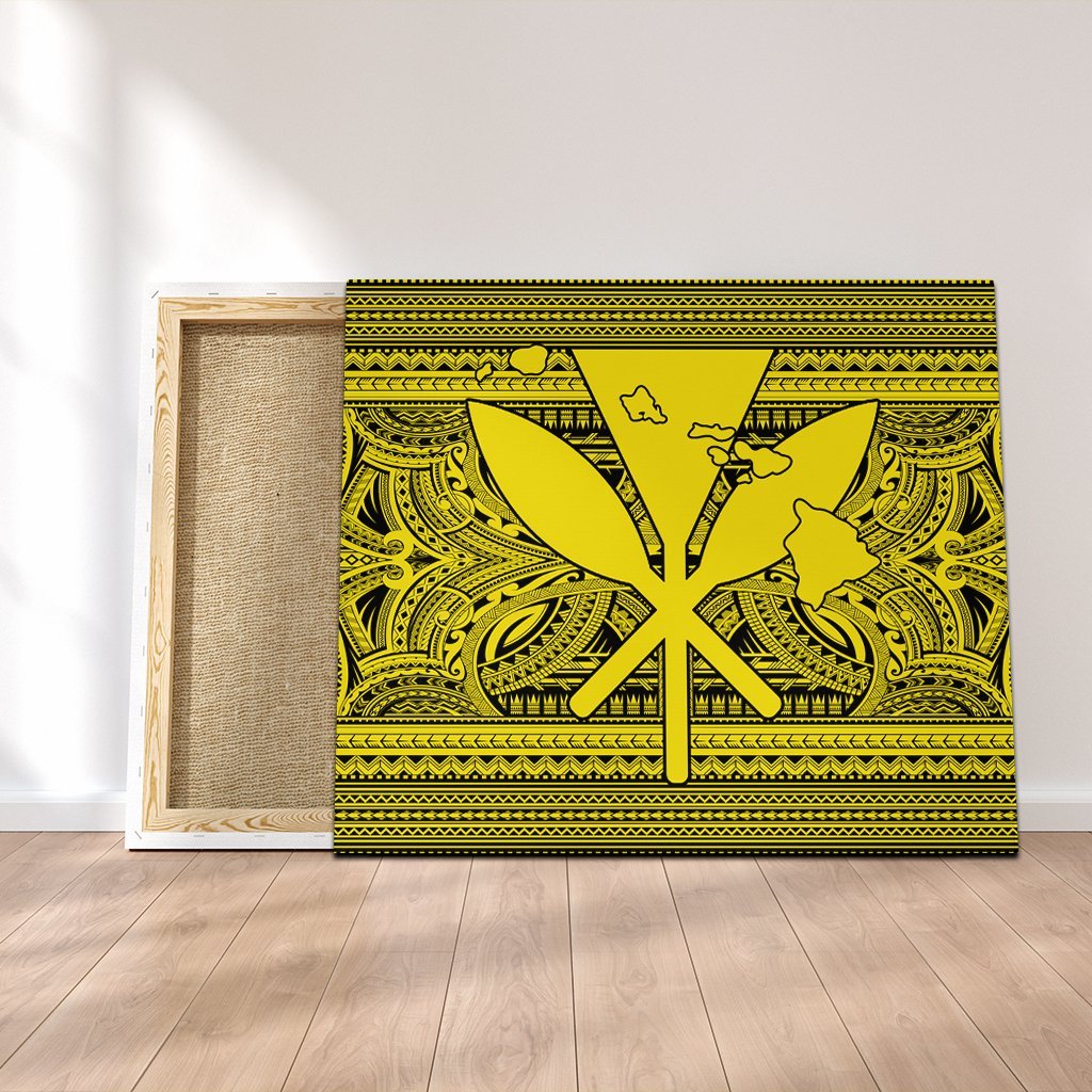 Hawaiian Kanaka Polynesian Tribal Canvas Reggae Color Yellow AH Canvas Poly-cotton - Polynesian Pride