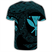 Hawaiian Kanaka Turtle Polynesian T Shirt Blue - Polynesian Pride