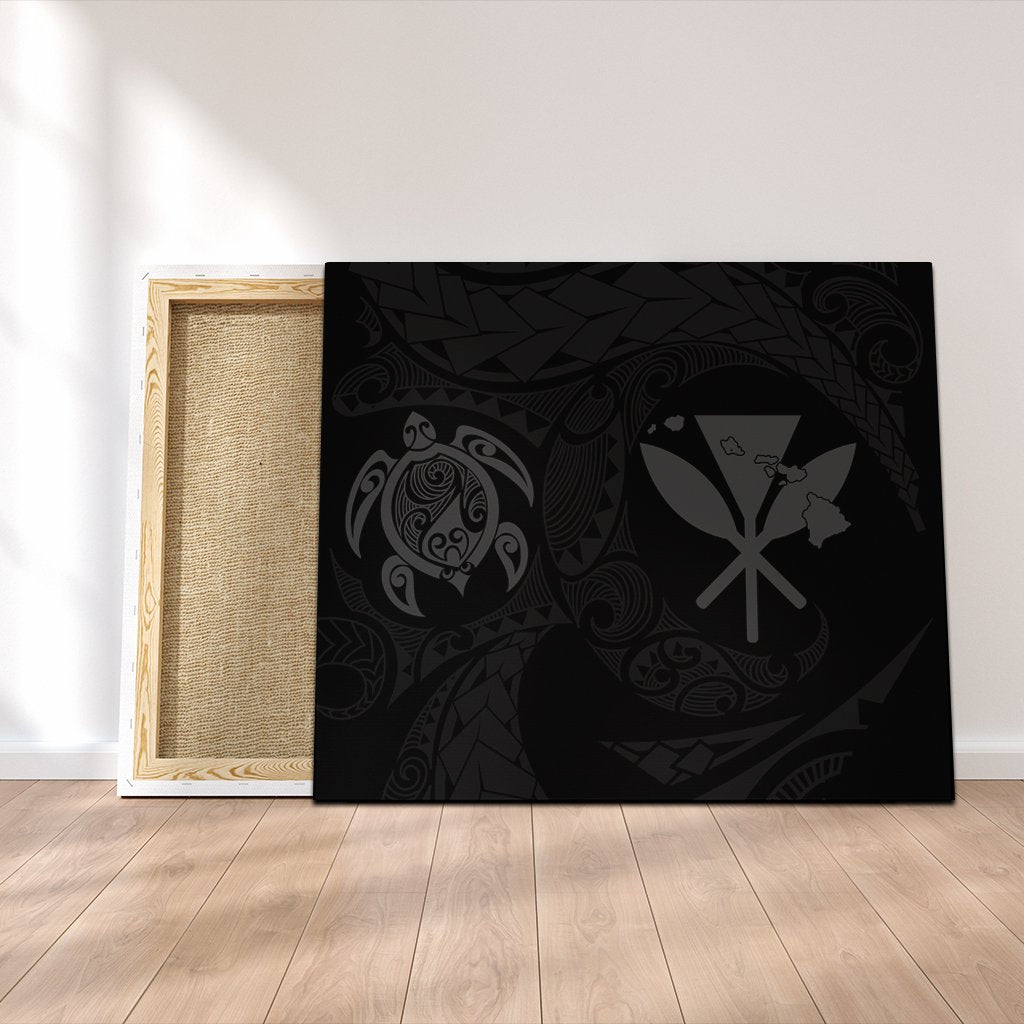 Hawaiian Kanaka Turtle Polynesian Canvas Gray AH Canvas Poly-cotton - Polynesian Pride