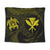 Hawaiian Kanaka Turtle Polynesian Tapestry Yellow AH Wall Tapestry Black - Polynesian Pride