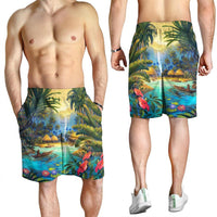 Hawaiian Living In Aboriginal Village Men's Shorts - AH - Polynesian Pride