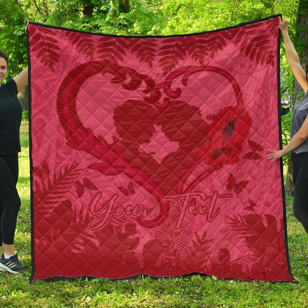 (Personalized) Hawaiian Lover Valentine's Day Premium Quilt - LOV Style AH Red - Polynesian Pride