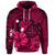 Custom Hawaiian Map Big Turtle Hibiscus Plumeria Tribal Polynesian Hoodie Pink - Polynesian Pride