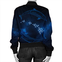 Hawaiian Map Galaxy Zodiac Dolphin Polynesian Bomber Jacket - AH - Polynesian Pride