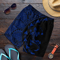 Hawaiian Map Gecko Tattoo Kakau Polynesian Men's Shorts Blue AH Art - Polynesian Pride