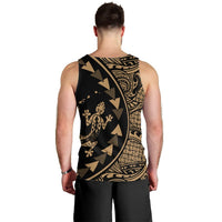 Hawaiian Map Gecko Tattoo Kakau Polynesian Tank Top Gold AH - Polynesian Pride