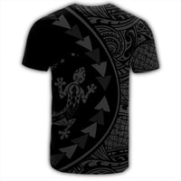 Hawaiian Map Gecko Tattoo Kakau Polynesian T Shirt Gray - Polynesian Pride