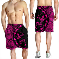 Hawaiian Map Gecko Tattoo Kakau Polynesian Men's Shorts Pink AH - Polynesian Pride