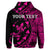 Custom Hawaiian Map Gecko Tattoo Kakau Polynesian Hoodie Pink - Polynesian Pride