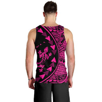 Hawaiian Map Gecko Tattoo Kakau Polynesian Tank Top Pink AH - Polynesian Pride