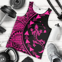 Hawaiian Map Gecko Tattoo Kakau Polynesian Tank Top Pink AH - Polynesian Pride