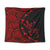 Hawaiian Map Gecko Tattoo Kakau Polynesian Tapestry Red AH Wall Tapestry Black - Polynesian Pride